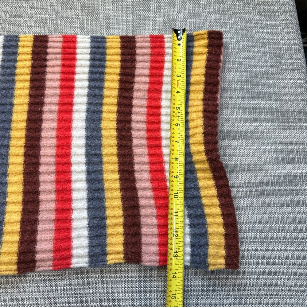 Madewell Womens Alpaca Blend Multicolor Stripe Ribbed Knit Scarf Winter 82x14